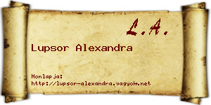 Lupsor Alexandra névjegykártya